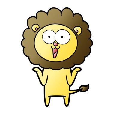 mutlu karikatür aslan vektör çizim