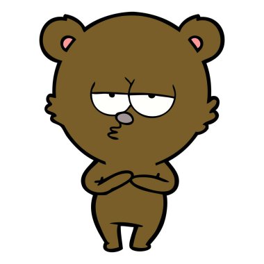 vektör çizim sıkılmış ayı çizgi film