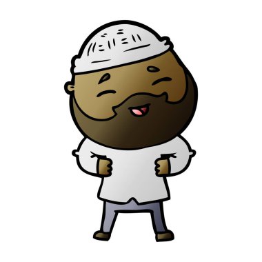 Çizgi film mutlu sakallı adam