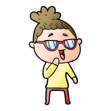 vektör çizim karikatür mutlu kadın