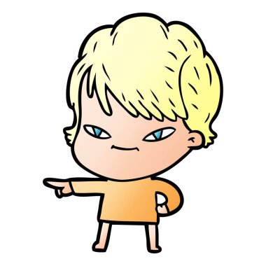 vektör çizim karikatür mutlu kadın