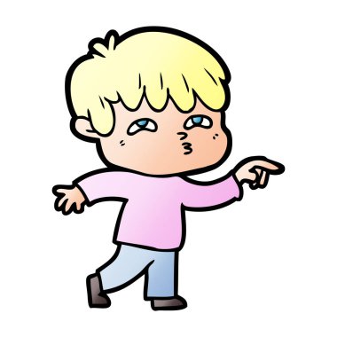 vektör çizim karikatür meraklı adam