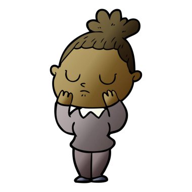 vektör çizim karikatür sakin kadın