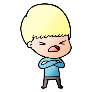 vektör çizim karikatür adam vurguladı