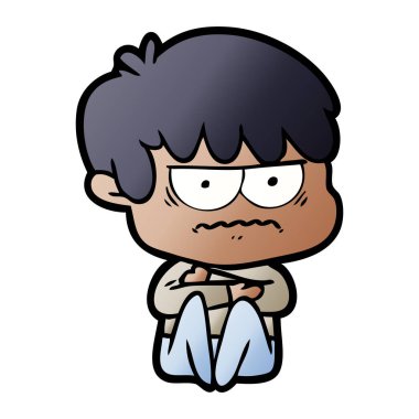 rahatsız çizgi film çocuk vektör çizim