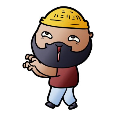 Çizgi film mutlu sakallı adam