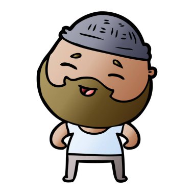 Çizgi film mutlu sakallı adam