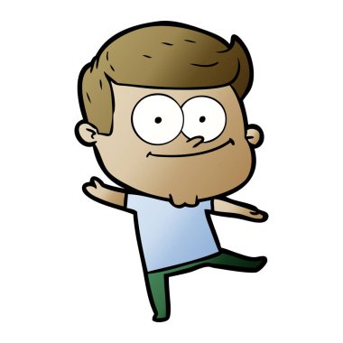 vektör çizim karikatür mutlu adam