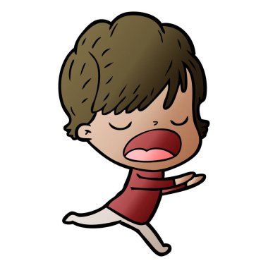 vektör çizim karikatür kadın söz