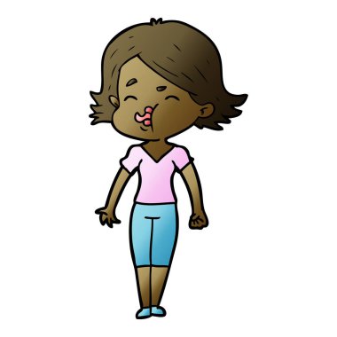 çizgi film kız yüz çekerek