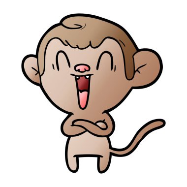 vektör çizim karikatür komik maymun