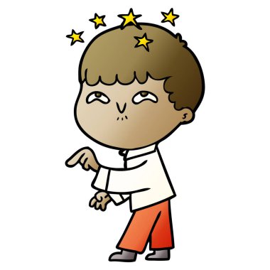 vektör çizim karikatür çocuk hayret