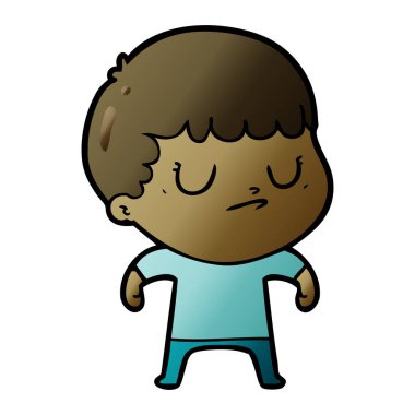 vektör çizim karikatür huysuz çocuk