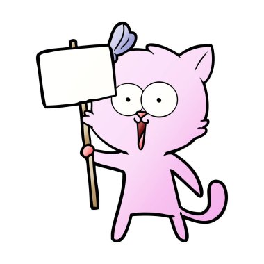 Çizgi film kedisinin vektör çizimi