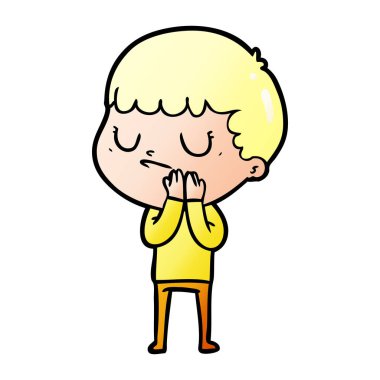 vektör çizim karikatür huysuz çocuk