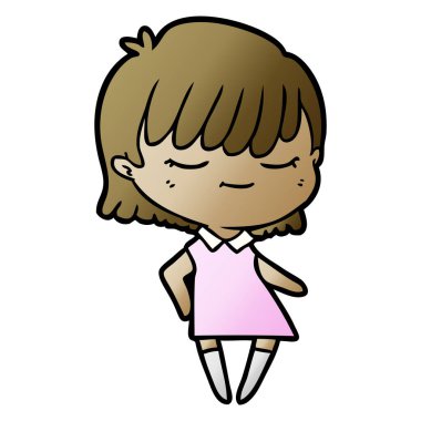 Çizgi filmdeki kadının vektör çizimi