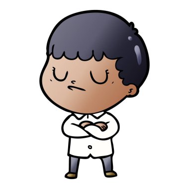 vektör çizim karikatür huysuz çocuk