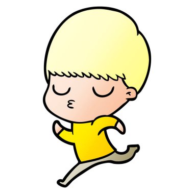 vektör çizim karikatür sakin çocuk