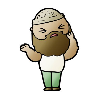 Sakallı çizgi film adamı.