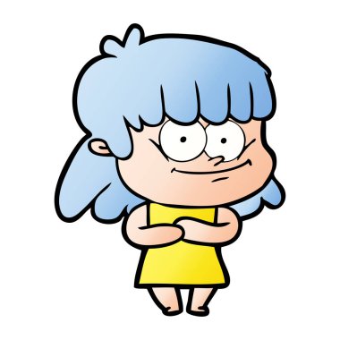 vektör çizim karikatür gülümseyen kadın