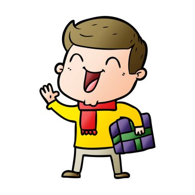 vektör çizim karikatür mutlu adam