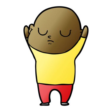 vektör çizim karikatür kel adam