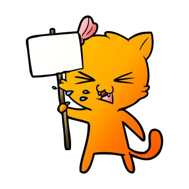 Çizgi film kedisinin vektör çizimi