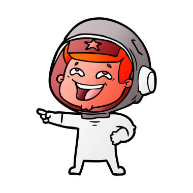 vektör çizim karikatür gülen astronot
