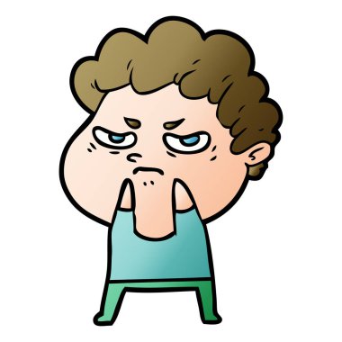 vektör çizim karikatür kızgın adam