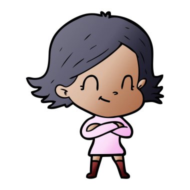 vektör çizim karikatür dostça kız