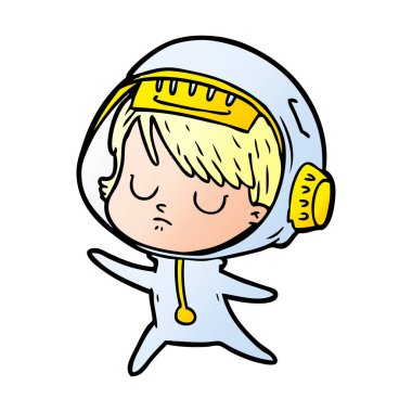 vektör çizim karikatür astronot kadın