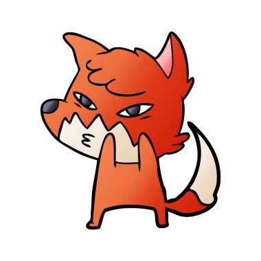 Akıllı karikatür fox vektör çizim