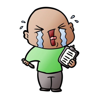 Pano ile ağlayan adam çizgi film