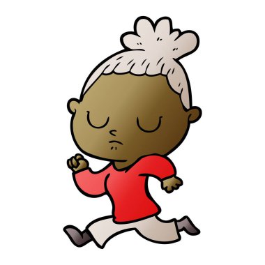 vektör çizim karikatür sakin kadın