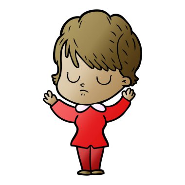 Çizgi filmdeki kadının vektör çizimi