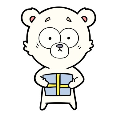 gergin kutup ayısı karikatür hediye ile