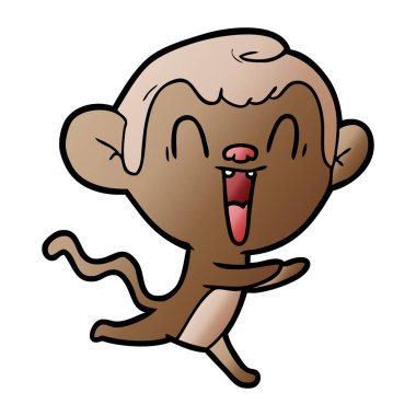 vektör çizim karikatür komik maymun