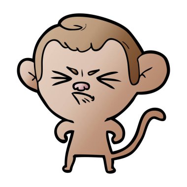 vektör çizim karikatür rahatsız maymun