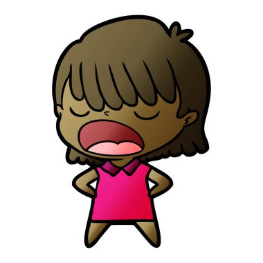 vektör çizim karikatür kadın söz