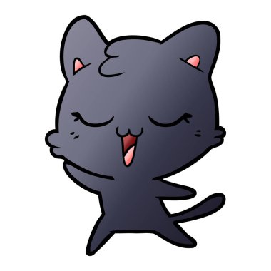 vektör çizim karikatür mutlu kedi