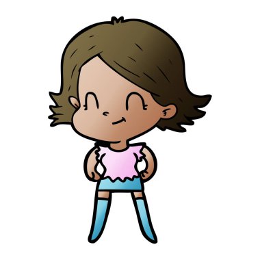 vektör çizim karikatür dostça kız