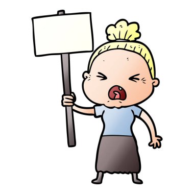 çizgi film kızgın yaşlı kadın