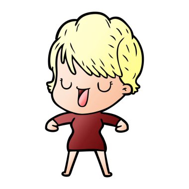 vektör çizim karikatür kadın söz