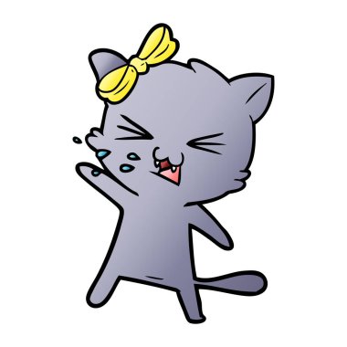 Çizgi film kedisinin vektör çizimi