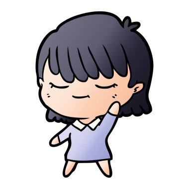 Çizgi filmdeki kadının vektör çizimi