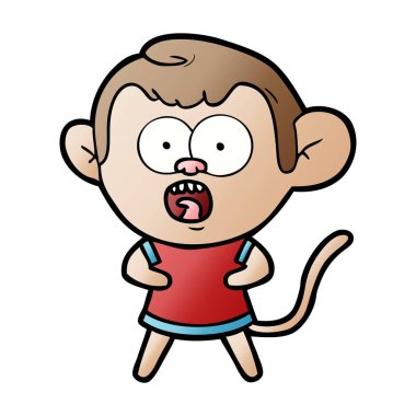 vektör çizim karikatür şok maymun