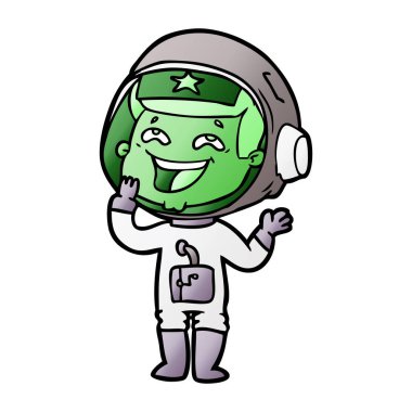 vektör çizim karikatür gülen astronot