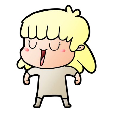 Çizgi filmdeki kadının vektör çizimi