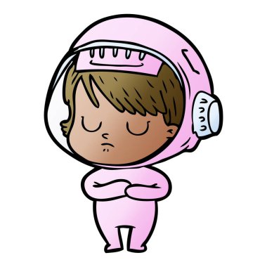 vektör çizim karikatür astronot kadın