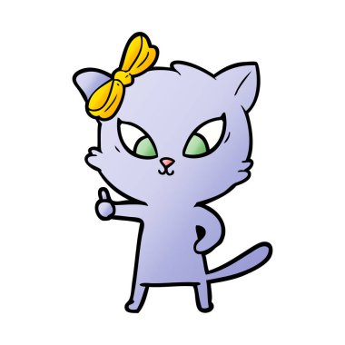 Çizgi film kedisinin vektör çizimi